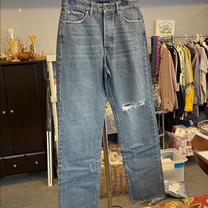 3x1 Sabina Mid Rise Straight Relaxed Fit Jeans Size 27 NWT Light Wash Denim